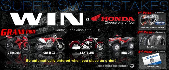 Honda Sweep Stakes - Super Sport Bike Online recommends you enter to win